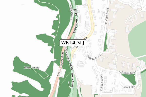 WR14 3LJ map - large scale - OS Open Zoomstack (Ordnance Survey) WR14 3LJ map - large scale - OS Open Zoomstack (Ordnance Survey)