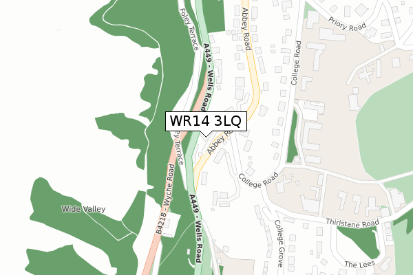WR14 3LQ map - large scale - OS Open Zoomstack (Ordnance Survey) WR14 3LQ map - large scale - OS Open Zoomstack (Ordnance Survey)