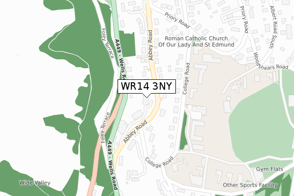 WR14 3NY map - large scale - OS Open Zoomstack (Ordnance Survey) WR14 3NY map - large scale - OS Open Zoomstack (Ordnance Survey)
