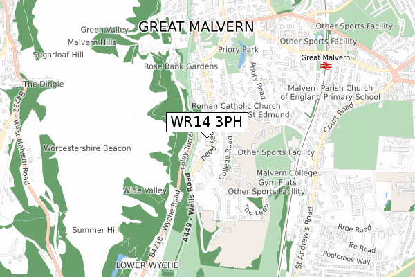 WR14 3PH map - small scale - OS Open Zoomstack (Ordnance Survey) WR14 3PH map - small scale - OS Open Zoomstack (Ordnance Survey)