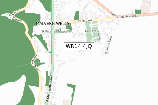 WR14 4JQ map - large scale - OS Open Zoomstack (Ordnance Survey) WR14 4JQ map - large scale - OS Open Zoomstack (Ordnance Survey)
