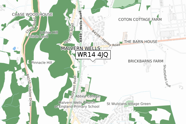 WR14 4JQ map - small scale - OS Open Zoomstack (Ordnance Survey) WR14 4JQ map - small scale - OS Open Zoomstack (Ordnance Survey)