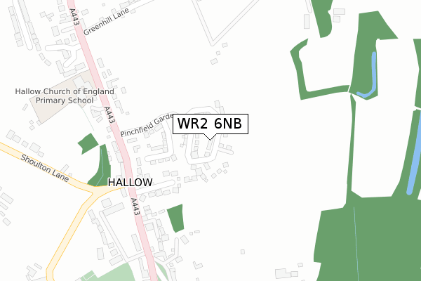 WR2 6NB map - large scale - OS Open Zoomstack (Ordnance Survey)