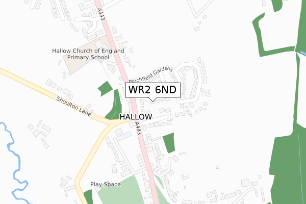 WR2 6ND map - large scale - OS Open Zoomstack (Ordnance Survey)