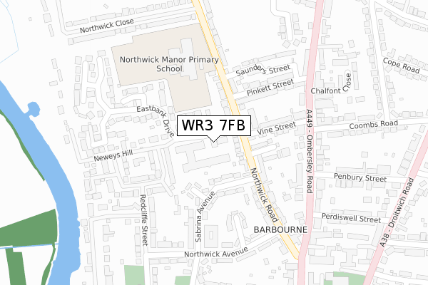 WR3 7FB map - large scale - OS Open Zoomstack (Ordnance Survey) WR3 7FB map - large scale - OS Open Zoomstack (Ordnance Survey)