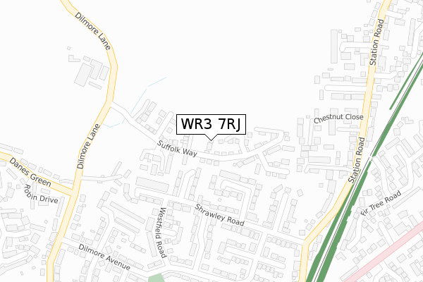 WR3 7RJ map - large scale - OS Open Zoomstack (Ordnance Survey) WR3 7RJ map - large scale - OS Open Zoomstack (Ordnance Survey)
