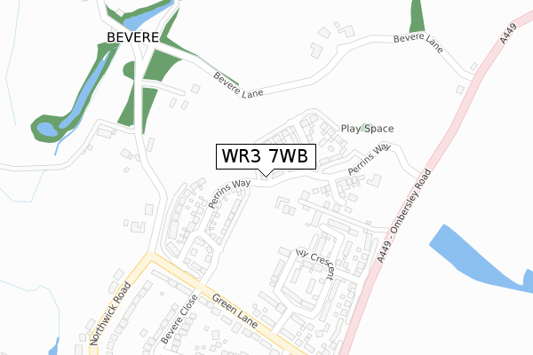 WR3 7WB map - large scale - OS Open Zoomstack (Ordnance Survey) WR3 7WB map - large scale - OS Open Zoomstack (Ordnance Survey)