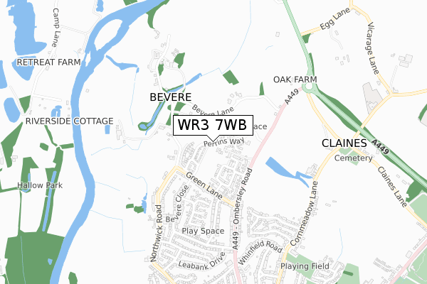 WR3 7WB map - small scale - OS Open Zoomstack (Ordnance Survey) WR3 7WB map - small scale - OS Open Zoomstack (Ordnance Survey)