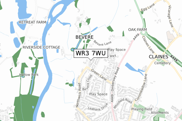 WR3 7WU map - small scale - OS Open Zoomstack (Ordnance Survey) WR3 7WU map - small scale - OS Open Zoomstack (Ordnance Survey)