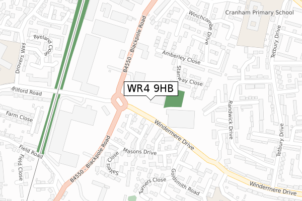 WR4 9HB map - large scale - OS Open Zoomstack (Ordnance Survey) WR4 9HB map - large scale - OS Open Zoomstack (Ordnance Survey)