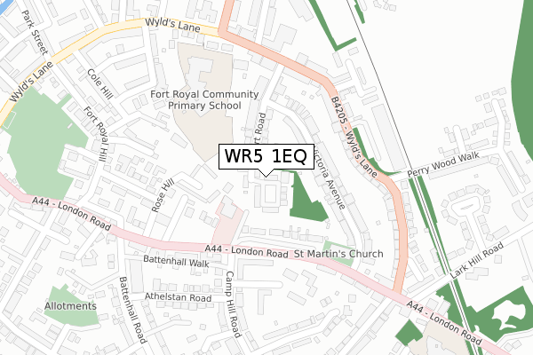 WR5 1EQ map - large scale - OS Open Zoomstack (Ordnance Survey)