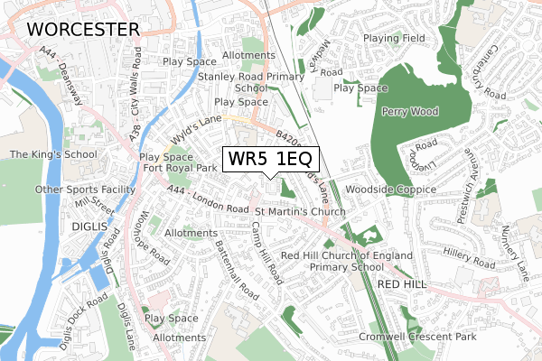 WR5 1EQ map - small scale - OS Open Zoomstack (Ordnance Survey) WR5 1EQ map - small scale - OS Open Zoomstack (Ordnance Survey)