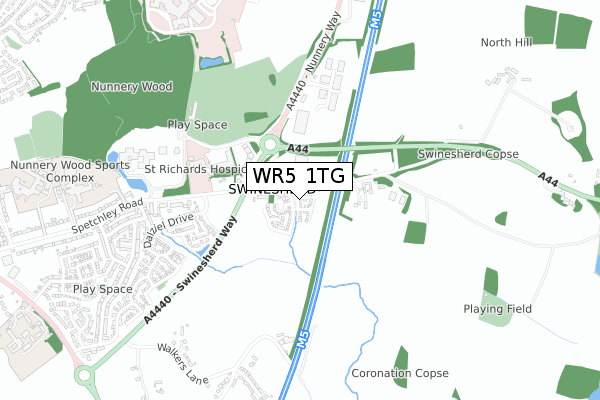WR5 1TG map - small scale - OS Open Zoomstack (Ordnance Survey) WR5 1TG map - small scale - OS Open Zoomstack (Ordnance Survey)