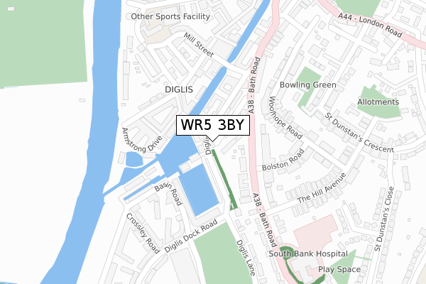 WR5 3BY map - large scale - OS Open Zoomstack (Ordnance Survey)