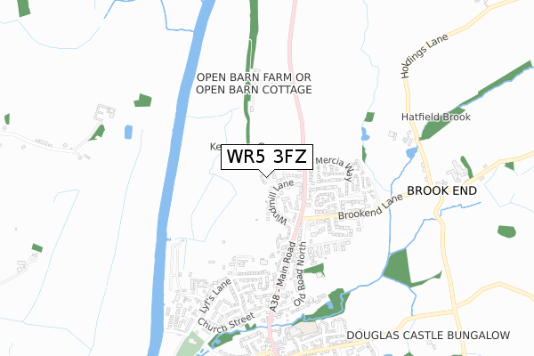WR5 3FZ map - small scale - OS Open Zoomstack (Ordnance Survey)