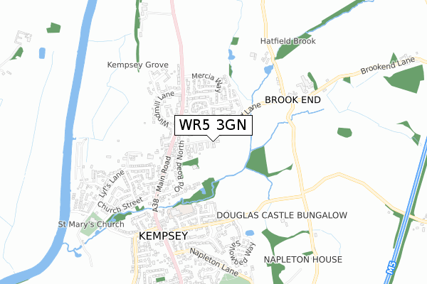 WR5 3GN map - small scale - OS Open Zoomstack (Ordnance Survey) WR5 3GN map - small scale - OS Open Zoomstack (Ordnance Survey)