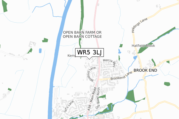 WR5 3LJ map - small scale - OS Open Zoomstack (Ordnance Survey)