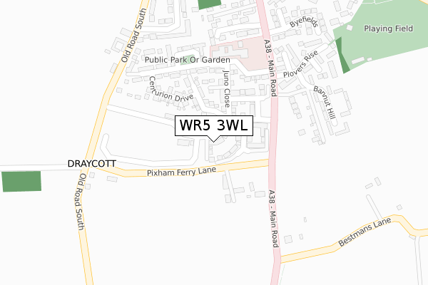 WR5 3WL map - large scale - OS Open Zoomstack (Ordnance Survey)