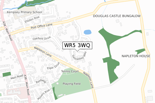 WR5 3WQ map - large scale - OS Open Zoomstack (Ordnance Survey)