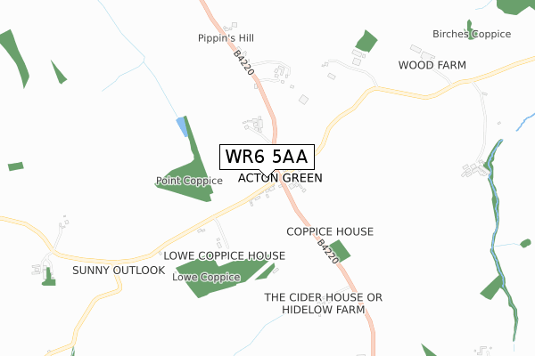 WR6 5AA map - small scale - OS Open Zoomstack (Ordnance Survey)