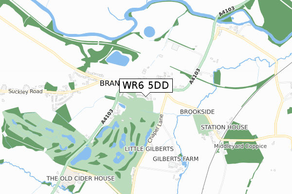 WR6 5DD map - small scale - OS Open Zoomstack (Ordnance Survey)