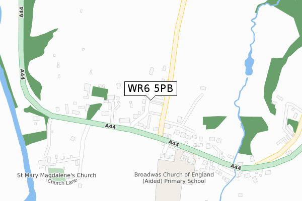 WR6 5PB map - large scale - OS Open Zoomstack (Ordnance Survey)