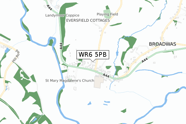 WR6 5PB map - small scale - OS Open Zoomstack (Ordnance Survey)
