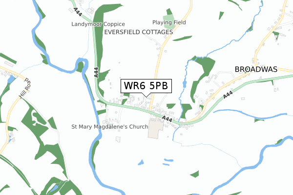 WR6 5PB map - small scale - OS Open Zoomstack (Ordnance Survey) WR6 5PB map - small scale - OS Open Zoomstack (Ordnance Survey)