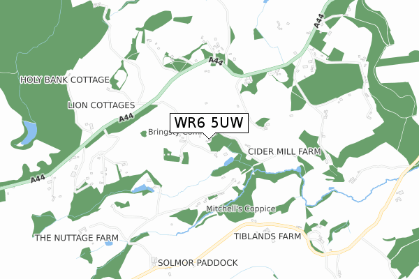 WR6 5UW map - small scale - OS Open Zoomstack (Ordnance Survey)