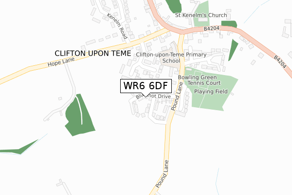 WR6 6DF map - large scale - OS Open Zoomstack (Ordnance Survey)