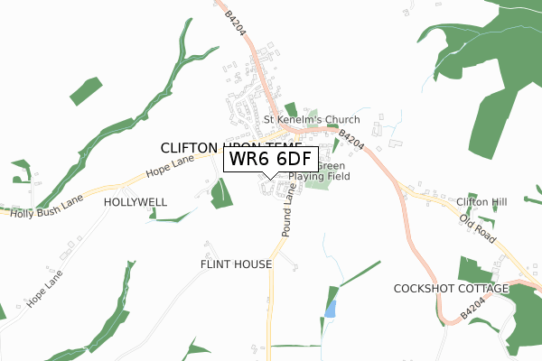 WR6 6DF map - small scale - OS Open Zoomstack (Ordnance Survey)