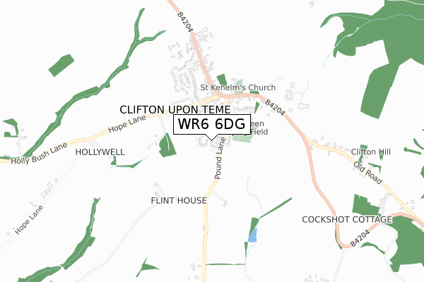 WR6 6DG map - small scale - OS Open Zoomstack (Ordnance Survey)