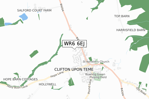 WR6 6EJ map - small scale - OS Open Zoomstack (Ordnance Survey)