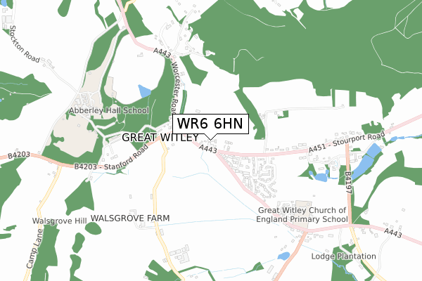 WR6 6HN map - small scale - OS Open Zoomstack (Ordnance Survey)