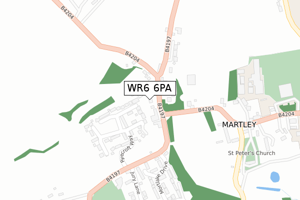 WR6 6PA map - large scale - OS Open Zoomstack (Ordnance Survey)