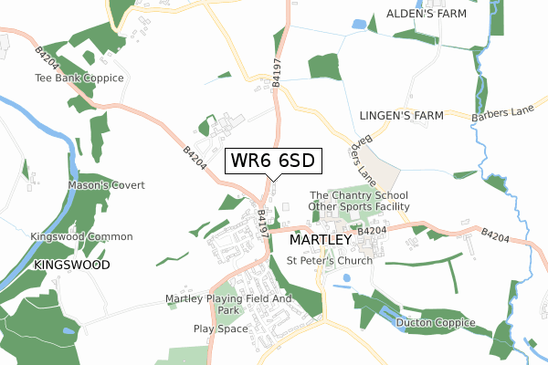WR6 6SD map - small scale - OS Open Zoomstack (Ordnance Survey)