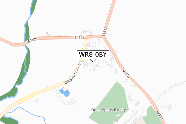 WR8 0BY map - large scale - OS Open Zoomstack (Ordnance Survey)
