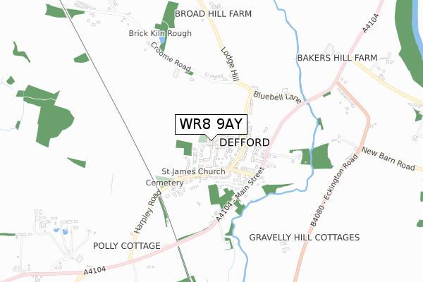 WR8 9AY map - small scale - OS Open Zoomstack (Ordnance Survey) WR8 9AY map - small scale - OS Open Zoomstack (Ordnance Survey)