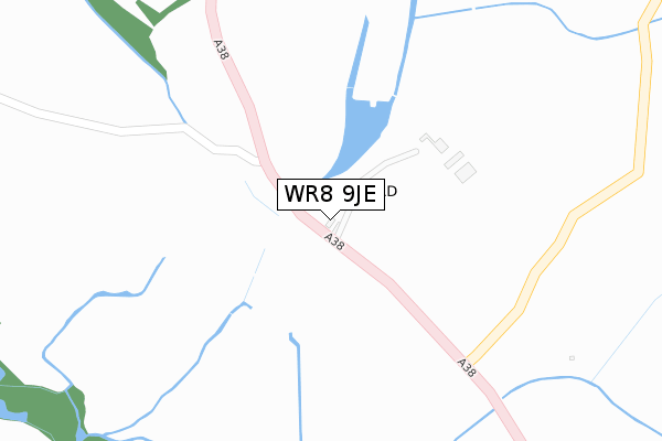 WR8 9JE map - large scale - OS Open Zoomstack (Ordnance Survey)