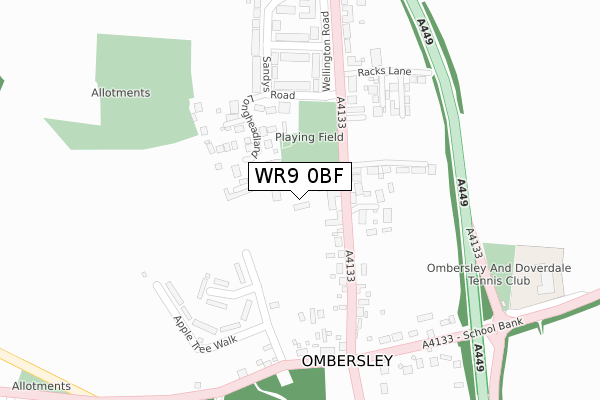 WR9 0BF map - large scale - OS Open Zoomstack (Ordnance Survey)