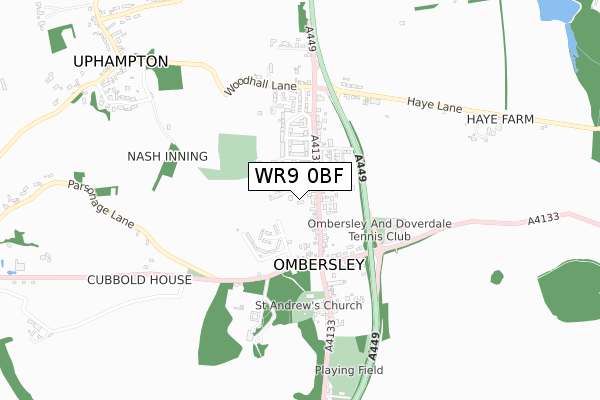 WR9 0BF map - small scale - OS Open Zoomstack (Ordnance Survey)