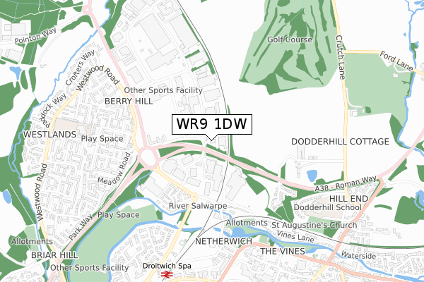 WR9 1DW map - small scale - OS Open Zoomstack (Ordnance Survey)
