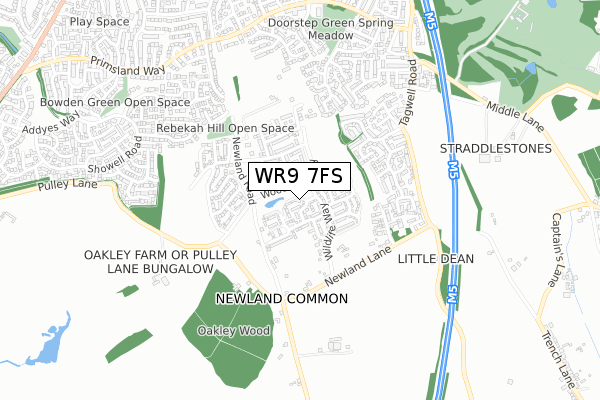 WR9 7FS map - small scale - OS Open Zoomstack (Ordnance Survey)