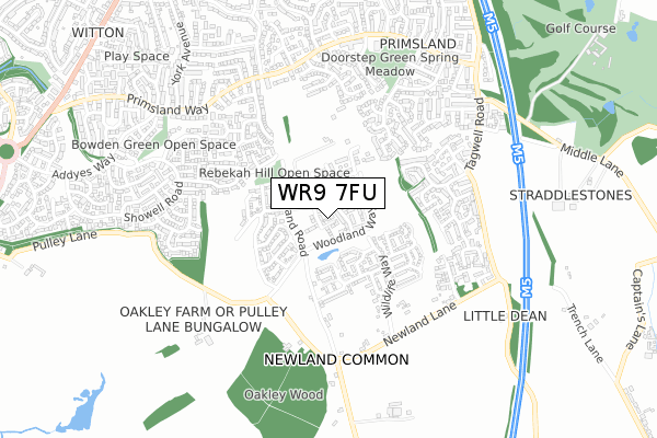 WR9 7FU map - small scale - OS Open Zoomstack (Ordnance Survey)