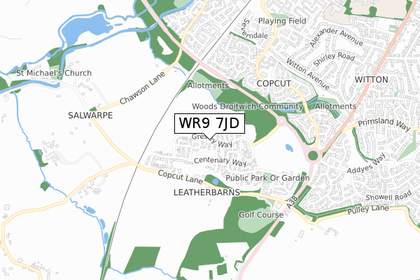 WR9 7JD map - small scale - OS Open Zoomstack (Ordnance Survey)