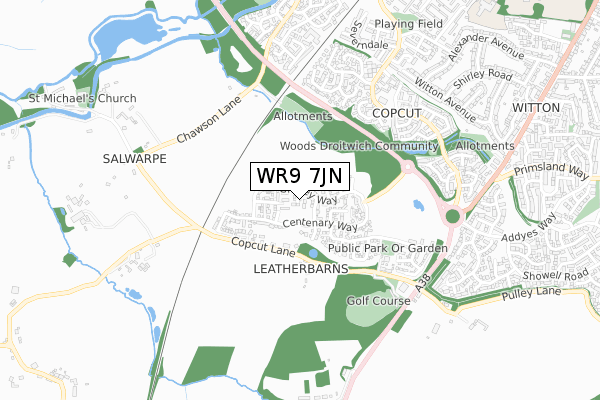 WR9 7JN map - small scale - OS Open Zoomstack (Ordnance Survey)