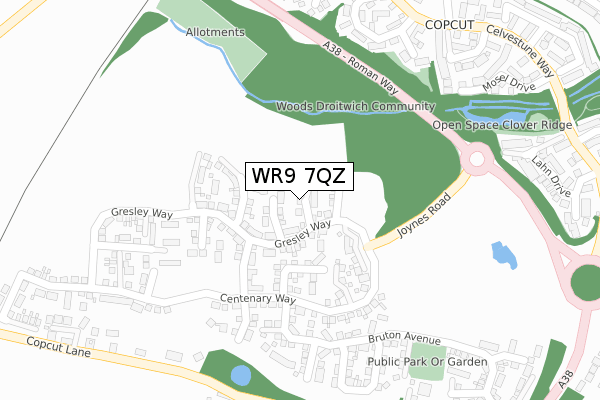 WR9 7QZ map - large scale - OS Open Zoomstack (Ordnance Survey)