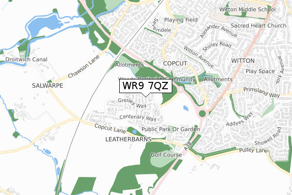 WR9 7QZ map - small scale - OS Open Zoomstack (Ordnance Survey)