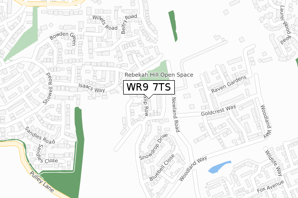 WR9 7TS map - large scale - OS Open Zoomstack (Ordnance Survey)