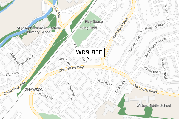 WR9 8FE map - large scale - OS Open Zoomstack (Ordnance Survey)